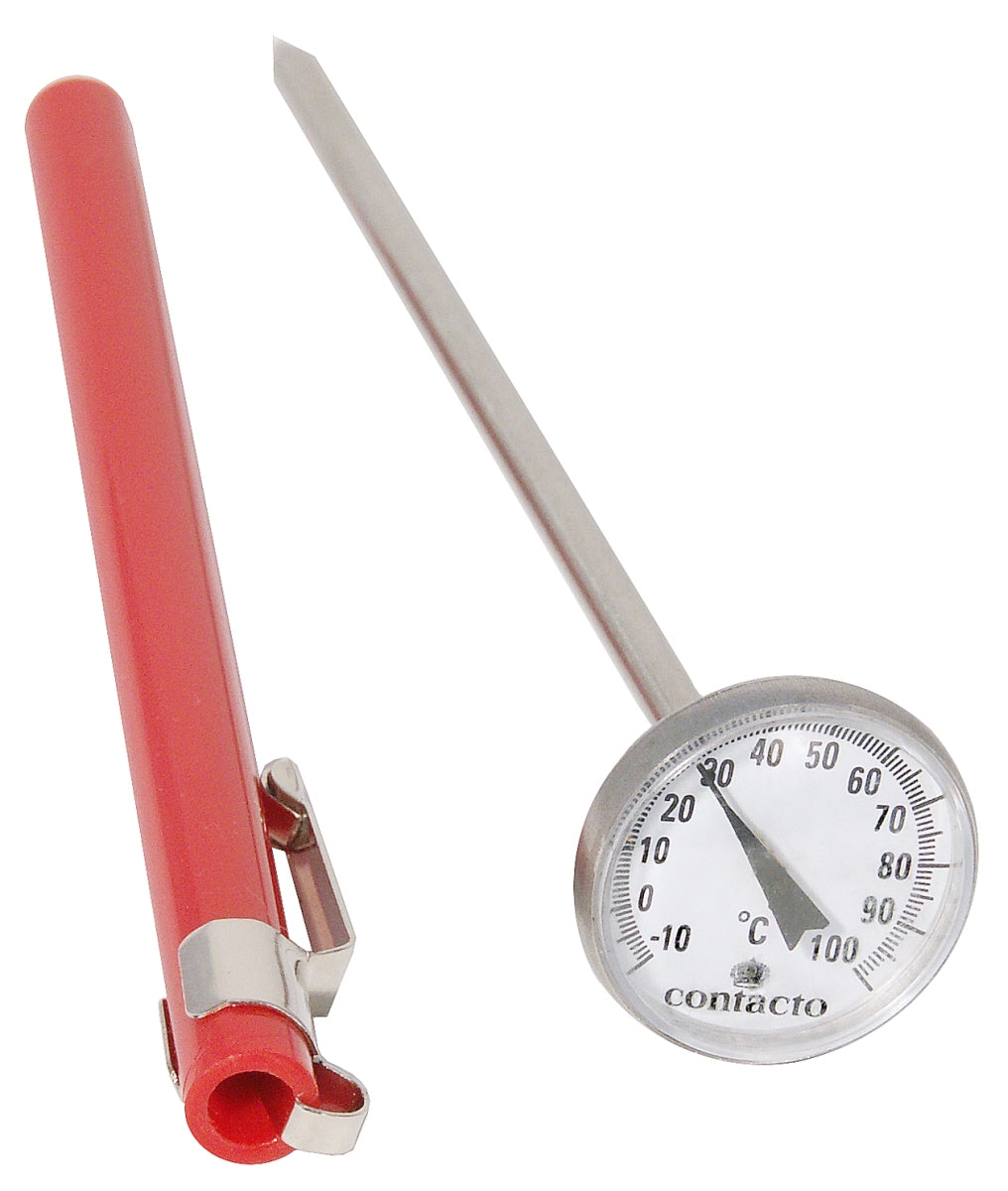 Thermometer mit roter Schutzhülle.