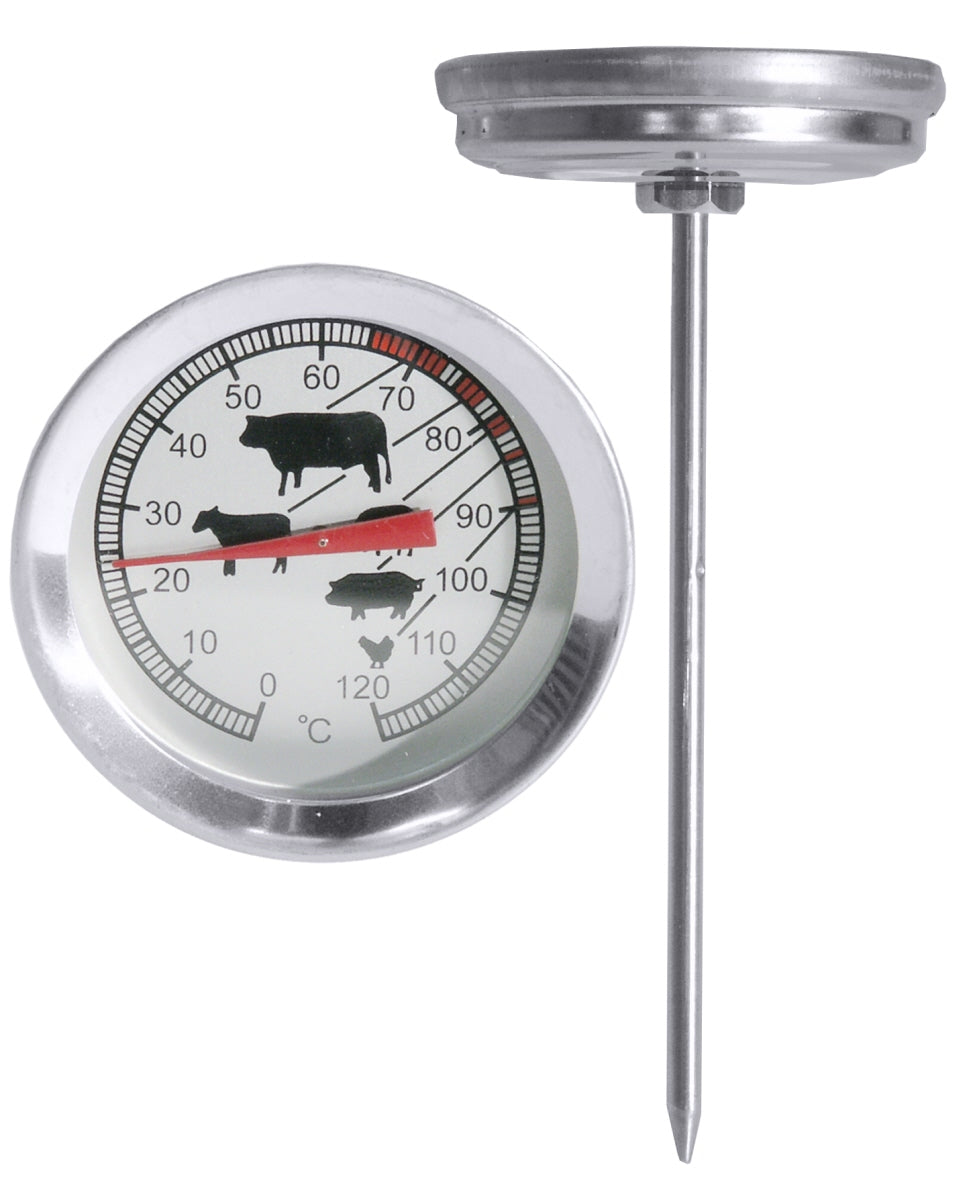 Fleischthermometer mit Temperaturanzeige.