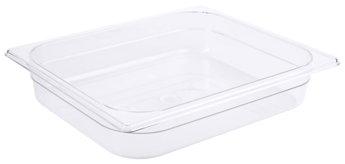 Transparente GN-Behälter für Gastronomie.