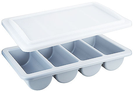 Gastronomie-Behälter mit Deckel, weiß.