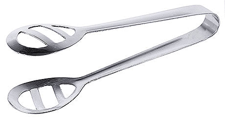 Edelstahl Servierzange mit Schlitzen.
