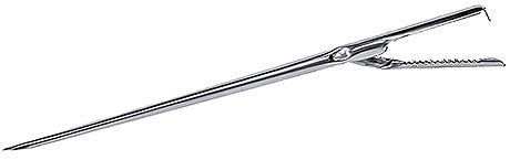 Silberne Küchenpinzette aus Metall.