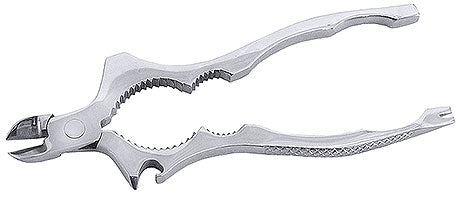 Silberne Hummerzange aus Metall.