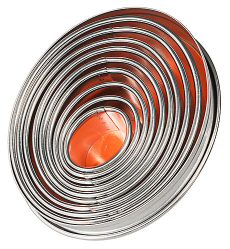 Verschachtelte runde Metallschalen.