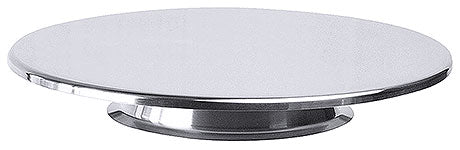 Drehbarer Tortenständer aus Metall.