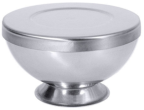 Edelstahl-Schüssel mit Deckel.