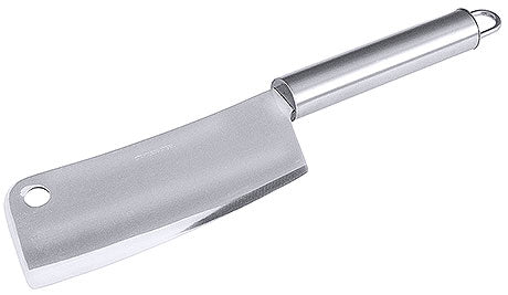 Metallisches Hackmesser mit Loch.