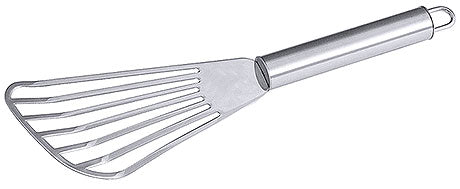 Küchenutensil, Edelstahl, flacher Schaumlöffel.