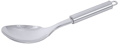 Silberner Servierlöffel aus Edelstahl.
