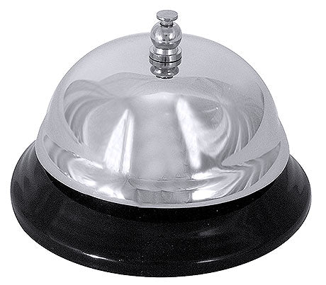 Glocke auf schwarzem Sockel.