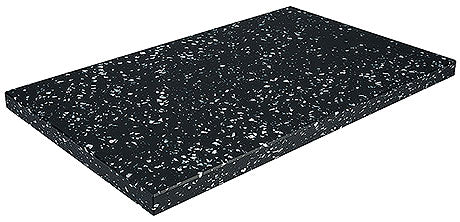 Schwarze Tischplatte mit Muster.