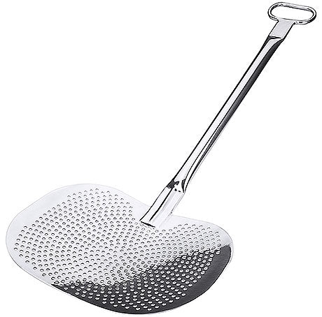 Metallsieb mit langem Griff.