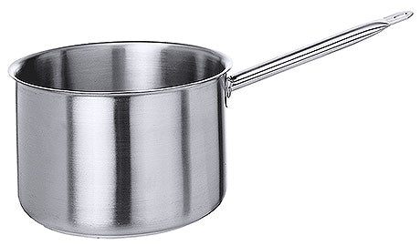 Edelstahl-Stieltopf für Gastronomiebedarf.