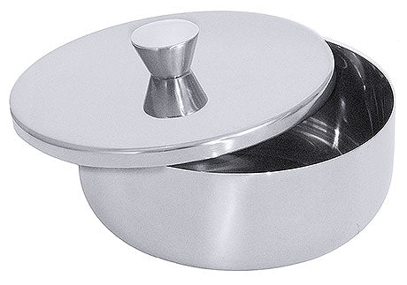 Edelstahlbehälter mit Deckel geöffnet.