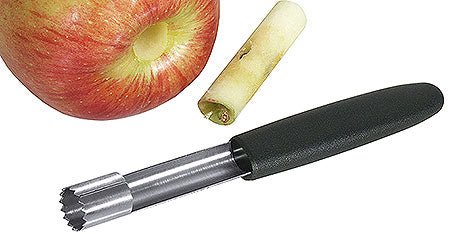 Apfelentkerner mit Apfel und Kern.