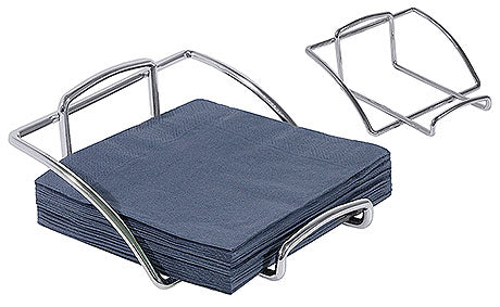 Serviettenhalter mit blauen Servietten.