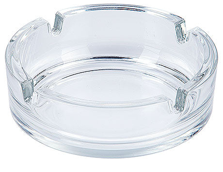 Glas-Aschenbecher mit Kerben.