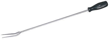 Langer Fleischgabel mit schwarzem Griff.