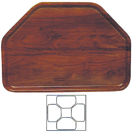 Holztablett mit Fachaufteilung.