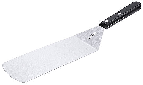 Küchenspatel mit schwarzem Griff.