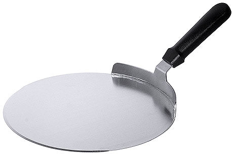 Pizzaschaufel aus Metall mit Griff.