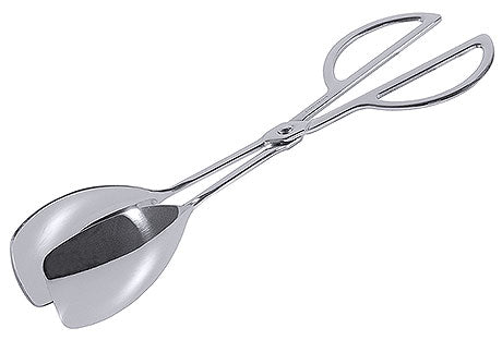 Silberne Servierzange aus Metall.