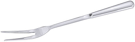 Silberne Fleischgabel mit zwei Zinken.