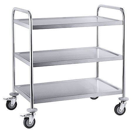 Metall-Servierwagen mit drei Ebenen.