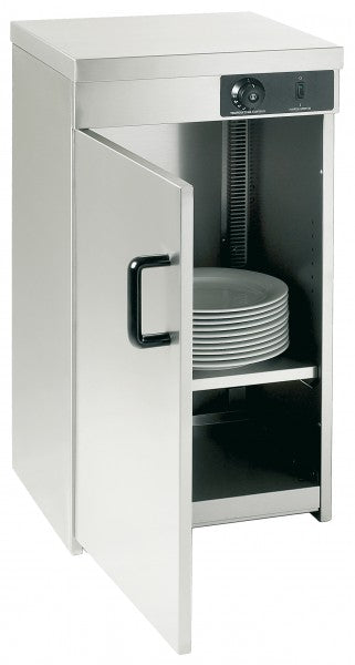 Gastronomie-Wärmeschrank mit Geschirr.