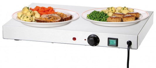 Wärmeschublade mit Speisenplatten.
