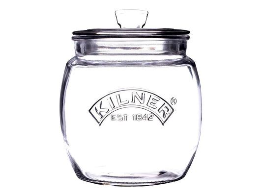 Leeres Kilner-Glas mit Deckel.