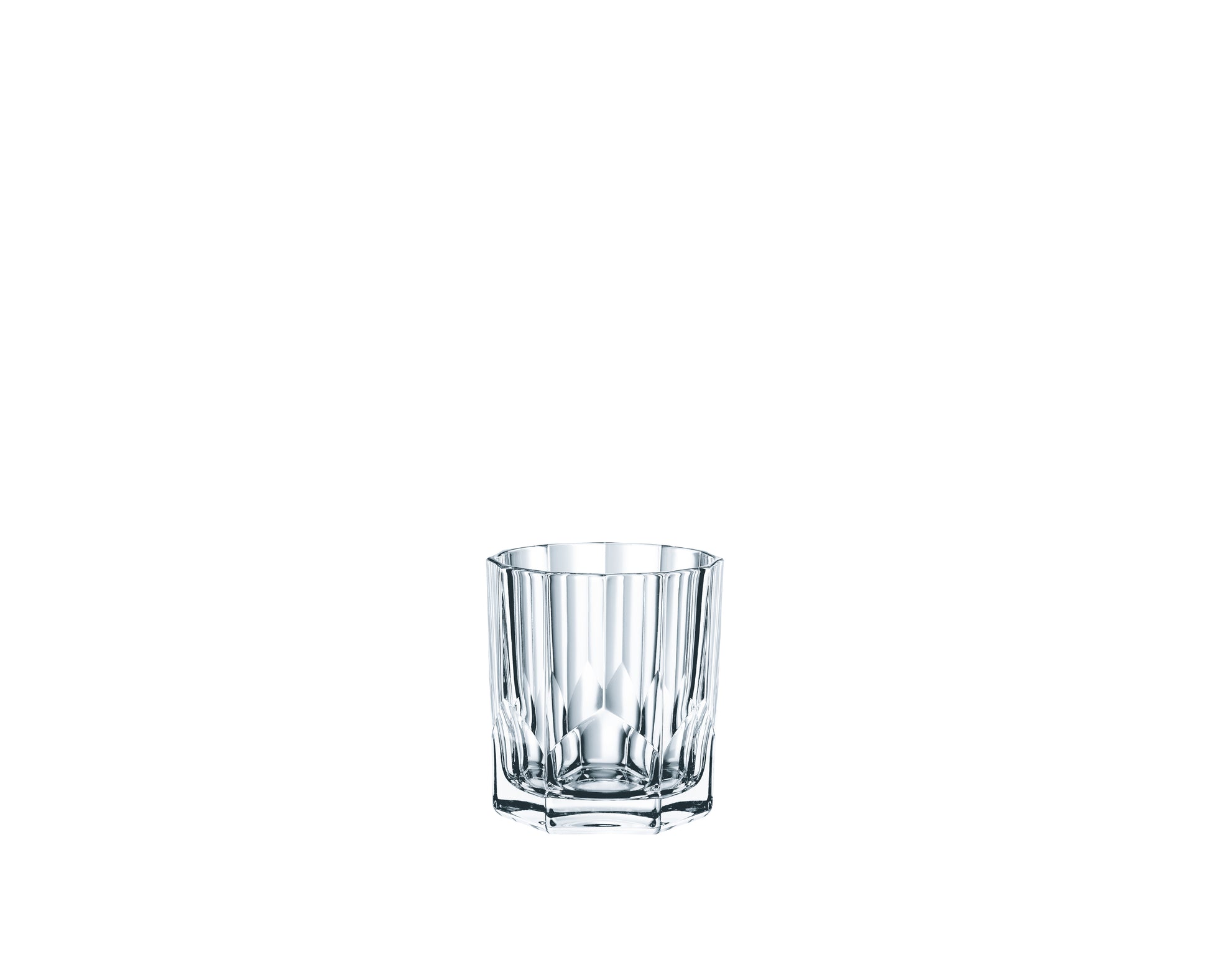Klarglas-Glas mit Facettenschliff.