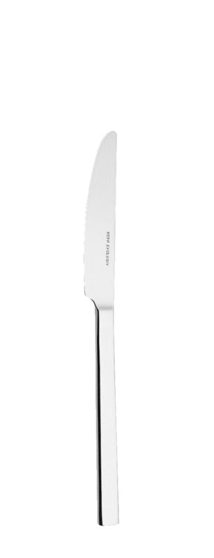 Silbernes Messer auf weißem Hintergrund.