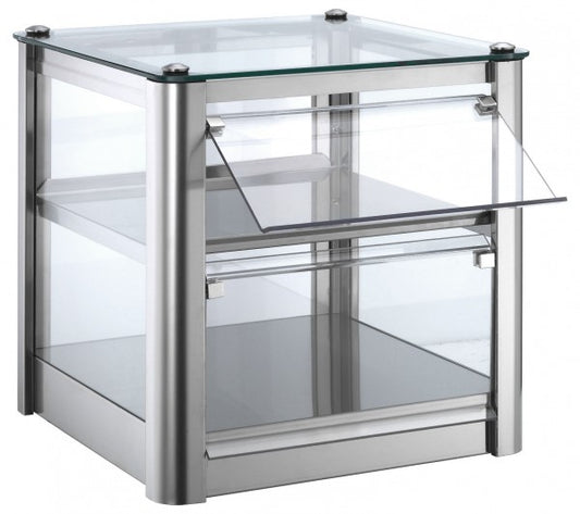 Glasvitrine für Gastronomiebedarf.
