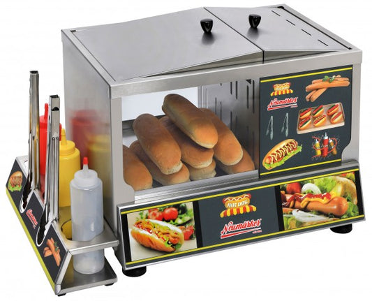 Hot-Dog-Wagen mit Zutaten.