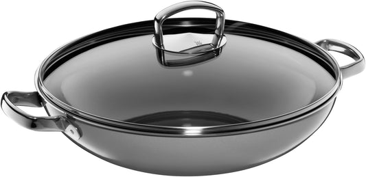 Gusseiserne Bratpfanne mit Glasdeckel
