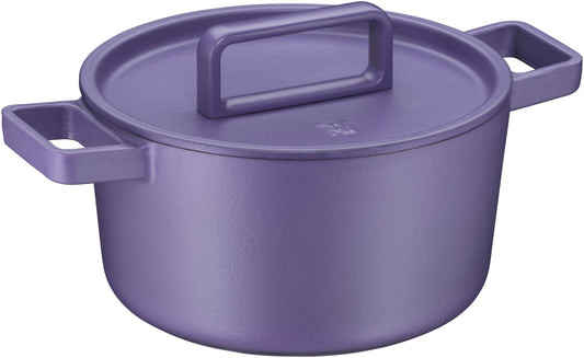 Blaue Kochschüssel mit Deckel