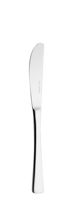 Silbernes Buttermesser auf weißem Hintergrund.