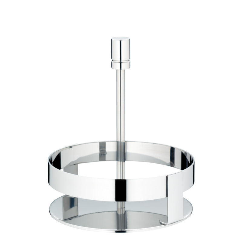 Silberner Serviettenhalter aus Metall.