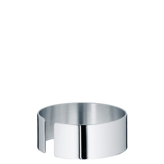 Metallserviettenring aus Edelstahl glänzend.