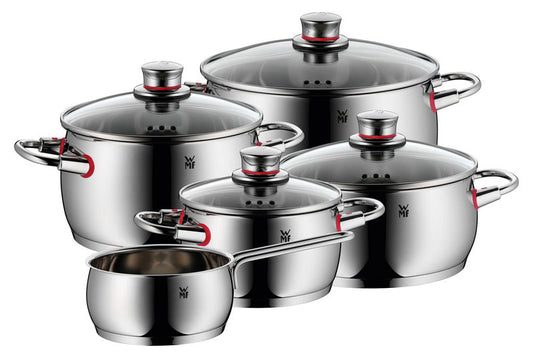 Verschiedene Edelstahltöpfe für Gastronomie