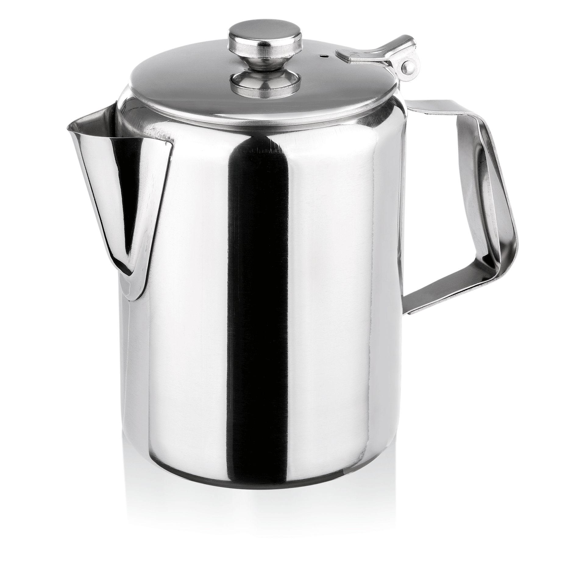 Edelstahl-Kaffeekanne mit Deckel.