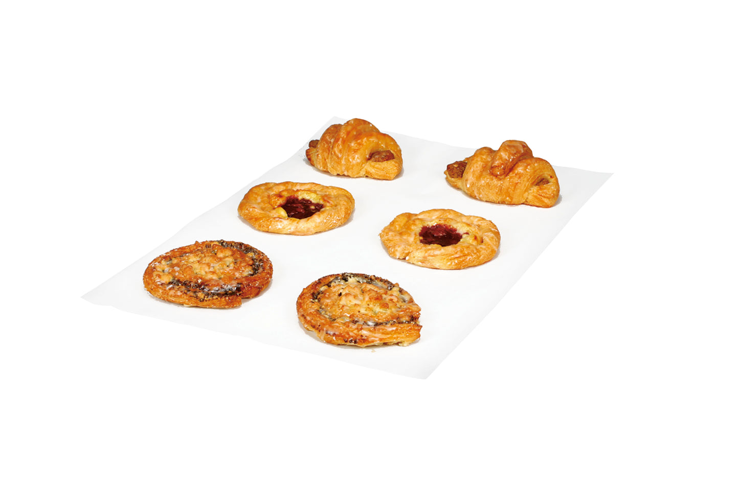 Verschiedene Gebäckstücke auf Platte.