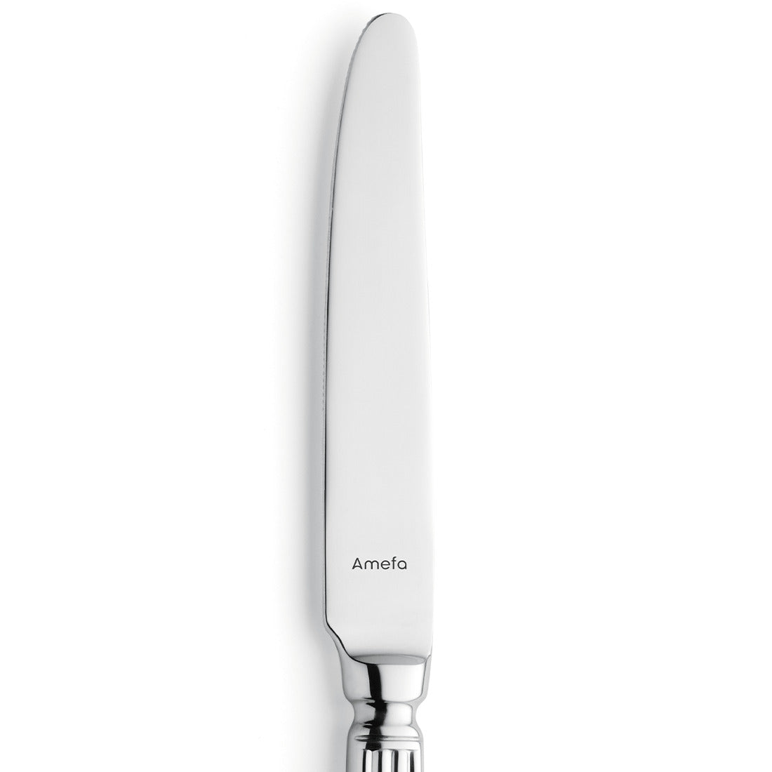 Silbernes Tafelmesser mit glattem Griff.
