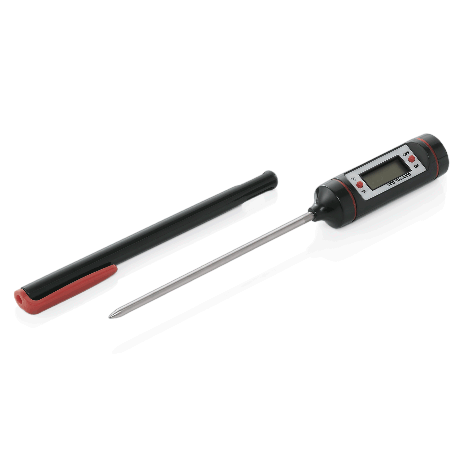 Digitales Küchenthermometer mit Hülle.