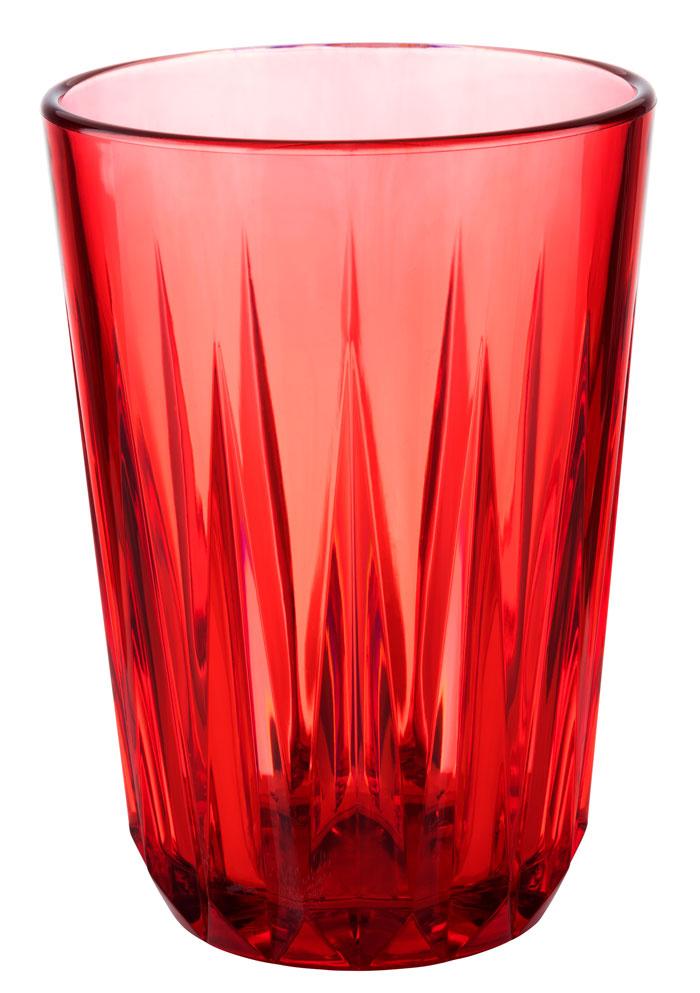 Roter Kristallglas für Getränke