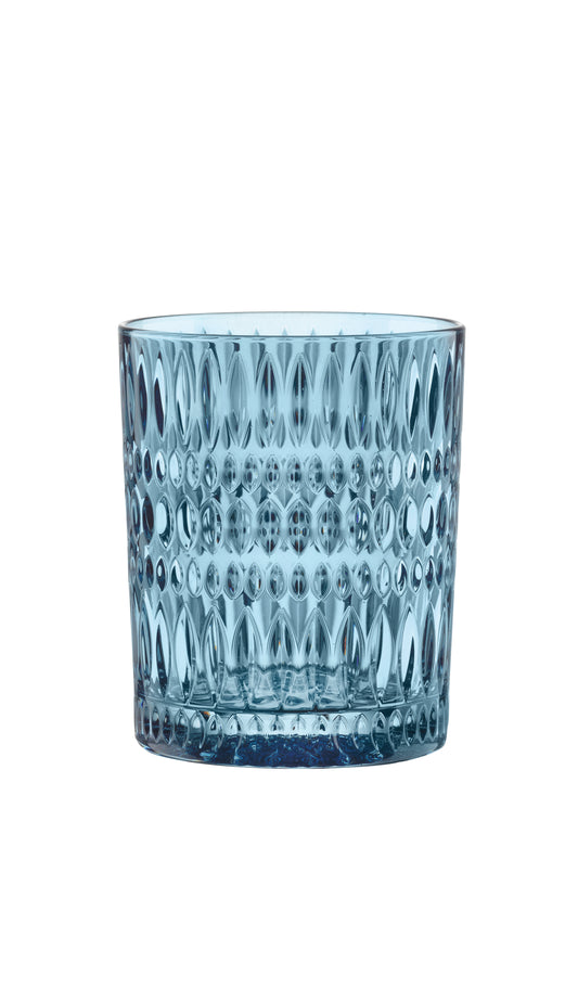 Blauer Glasbehälter für Gastronomie.