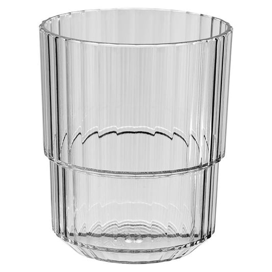 Glas mit vertikalen Rillen
