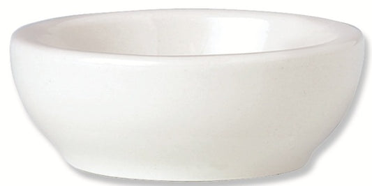 Weiße, runde Porzellanschale.