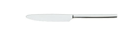 Silbernes Buttermesser auf Weiß.